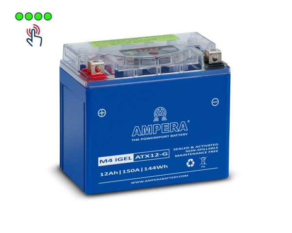 Motocyklová baterie AMPERA® M4 ATX12-G 12V, 12Ah, 150A